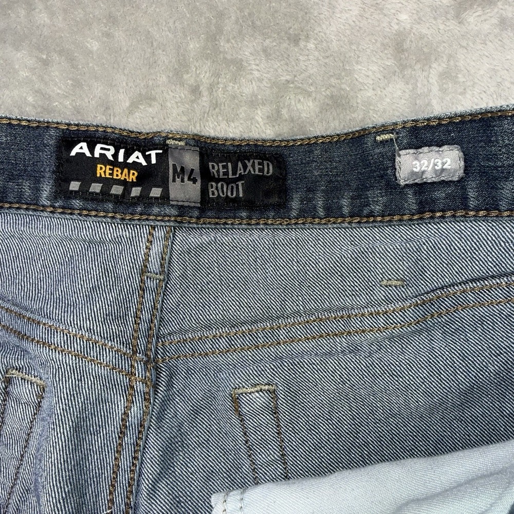 Ariat Rebar M4 Relaxed Fit Bootcut Blue Jeans Mens 32x32 Cowboy Western Wear - Picture 6 of 13